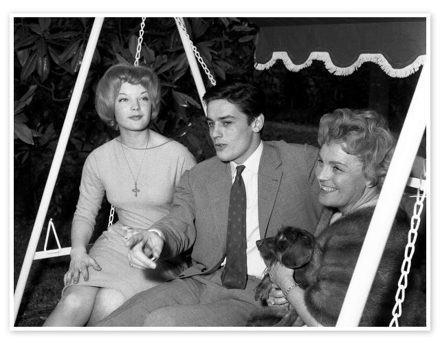 Le comédien Alain Delon et Romy Schneider